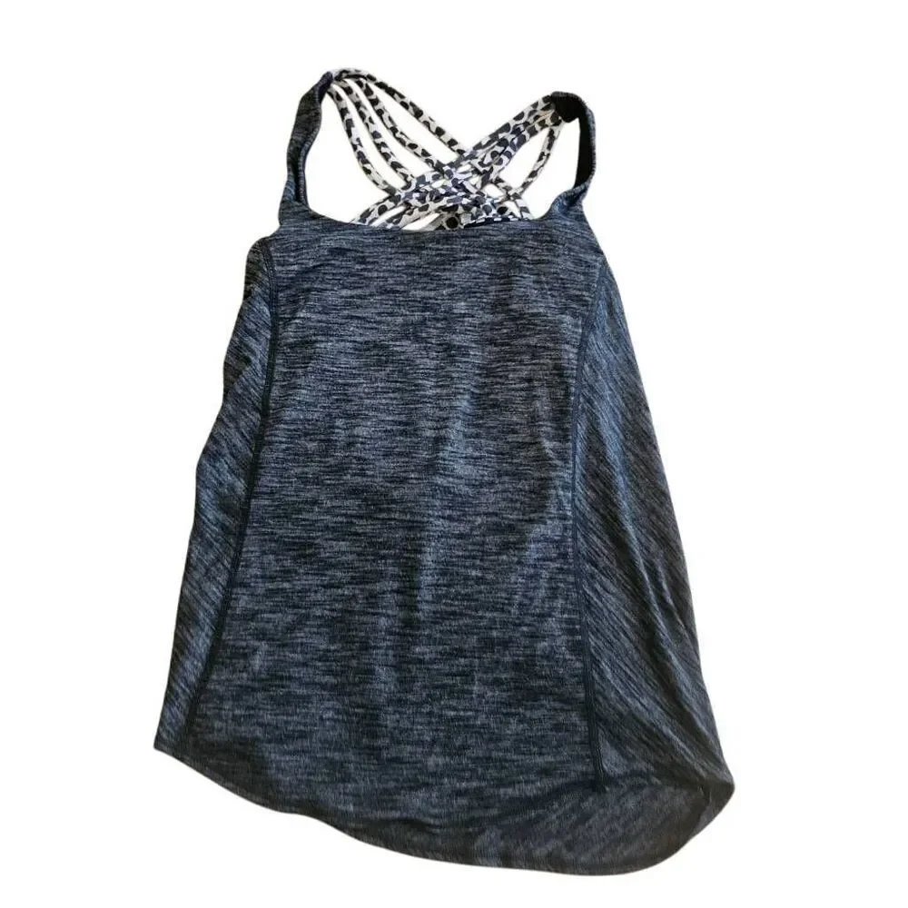 Lululemon womens Sz 2 to be wild tank with animal print under sport bra